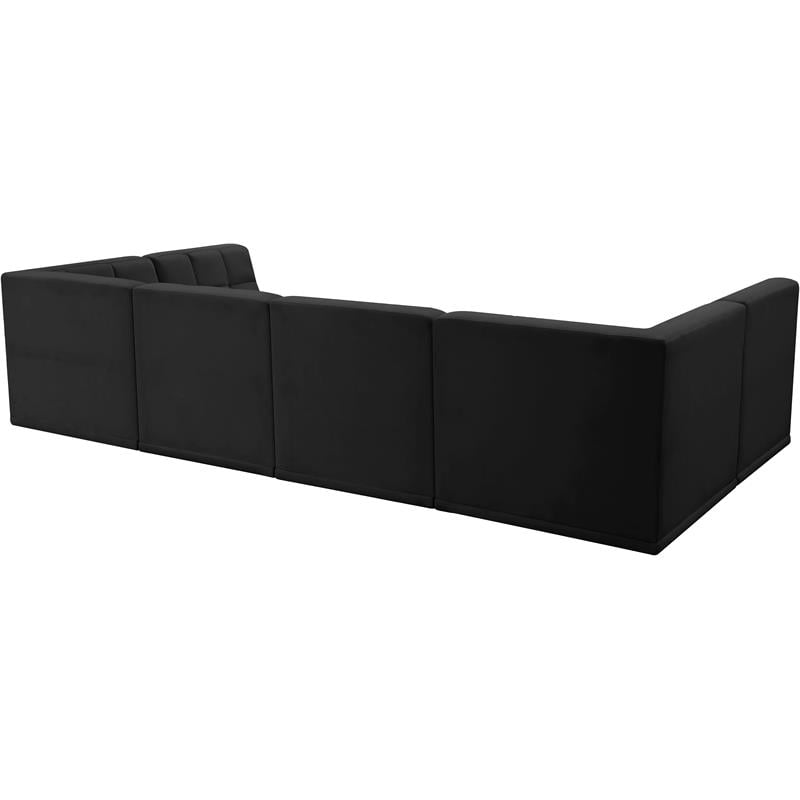 Meridian Furniture Relax Black Velvet Modular Sectional