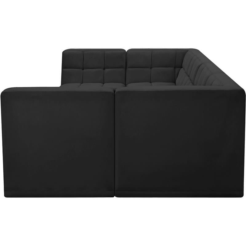 Meridian Furniture Relax Black Velvet Modular Sectional