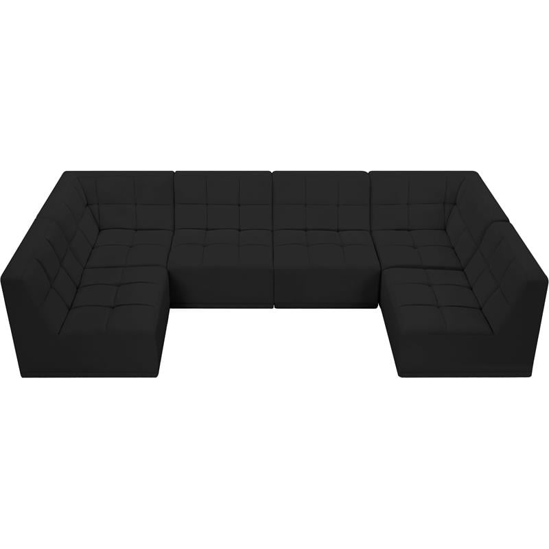 Meridian Furniture Relax Black Velvet Modular Sectional