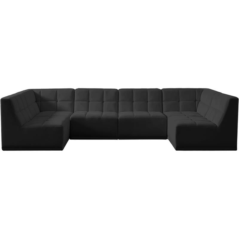 Meridian Furniture Relax Black Velvet Modular Sectional
