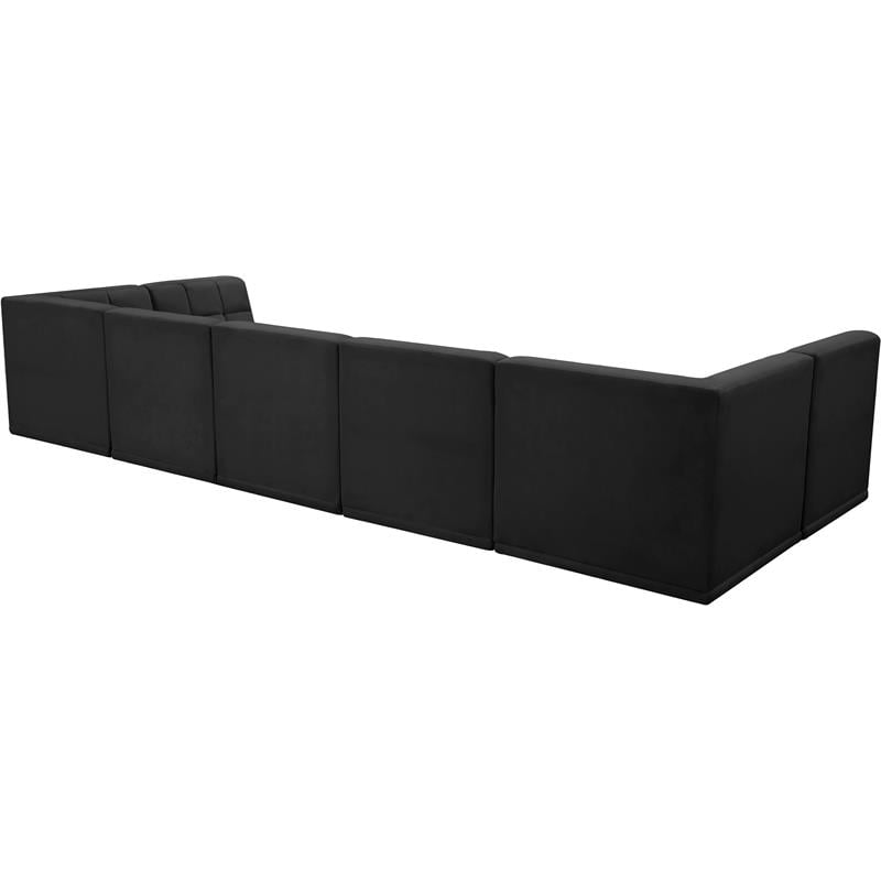 Meridian Furniture Relax Black Velvet Modular Sectional