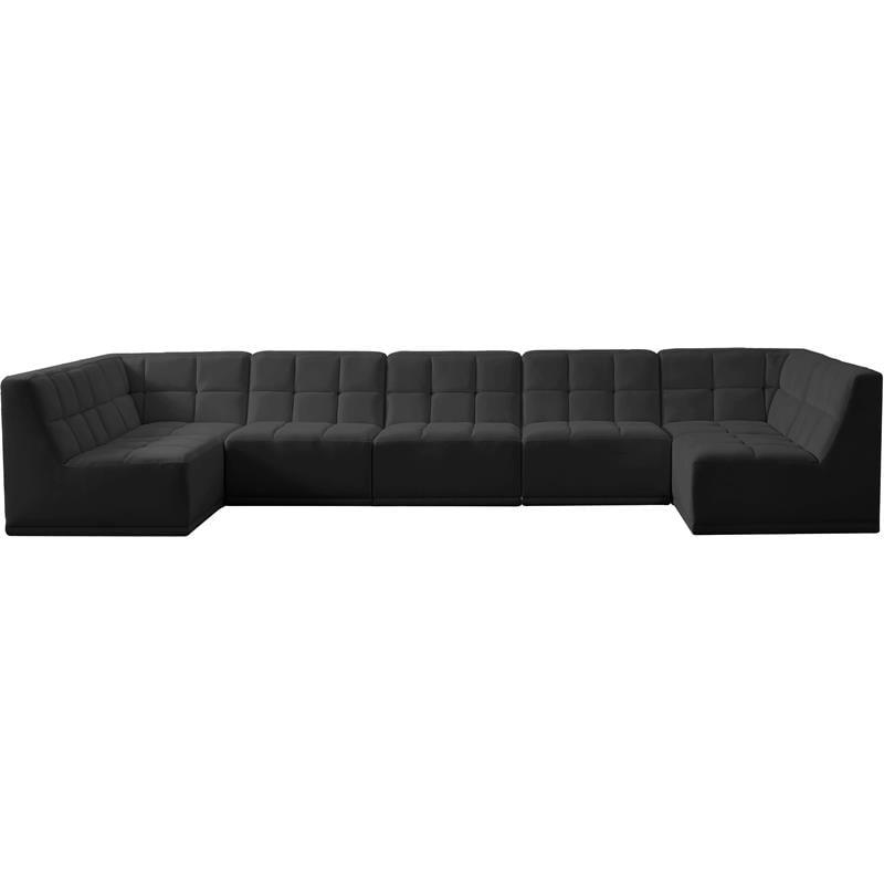 Meridian Furniture Relax Black Velvet Modular Sectional