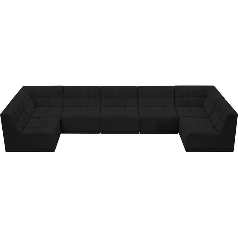 Meridian Furniture Relax Black Velvet Modular Sectional