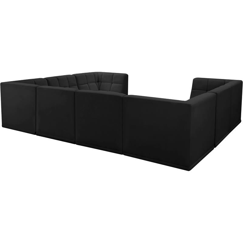 Meridian Furniture Relax Black Velvet Modular Sectional