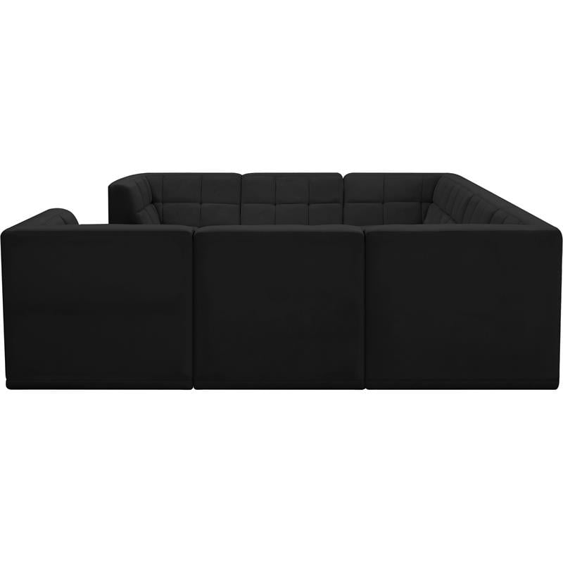 Meridian Furniture Relax Black Velvet Modular Sectional