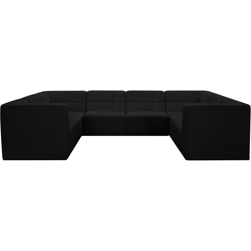 Meridian Furniture Relax Black Velvet Modular Sectional