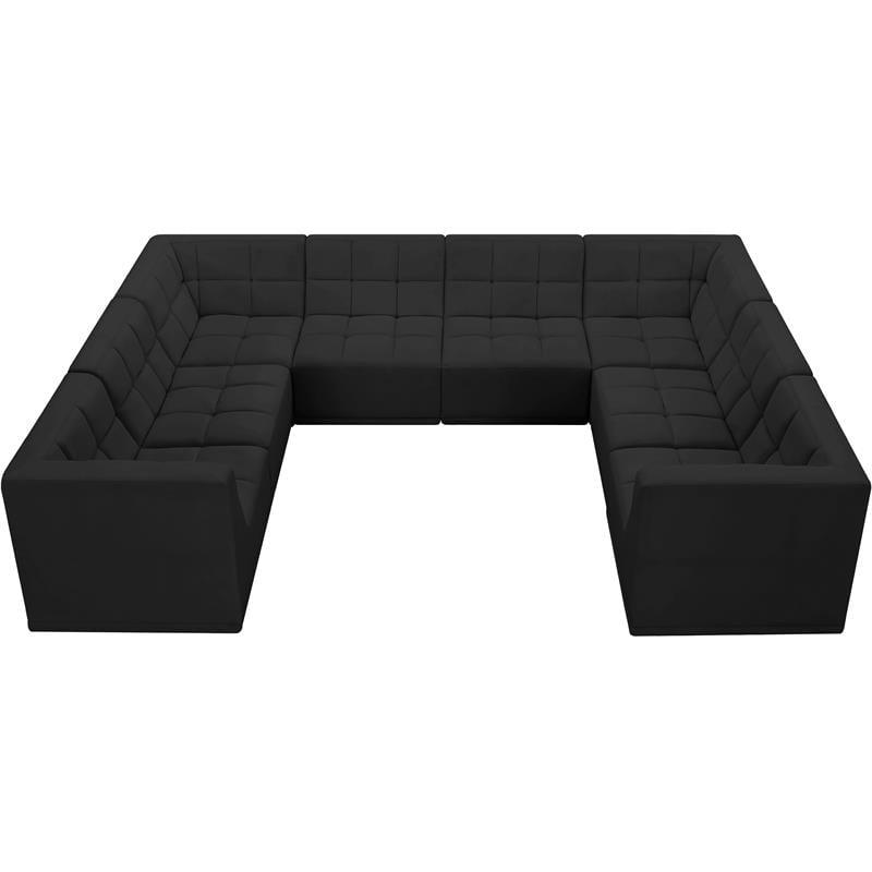 Meridian Furniture Relax Black Velvet Modular Sectional
