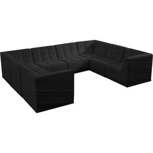 meridian furniture relax black velvet modular sectional
