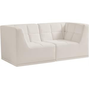meridian furniture relax cream velvet modular sofa