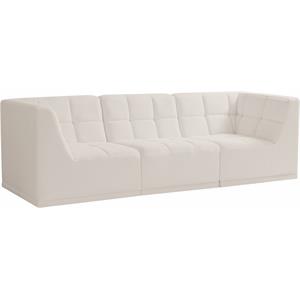 meridian furniture relax cream velvet modular sofa