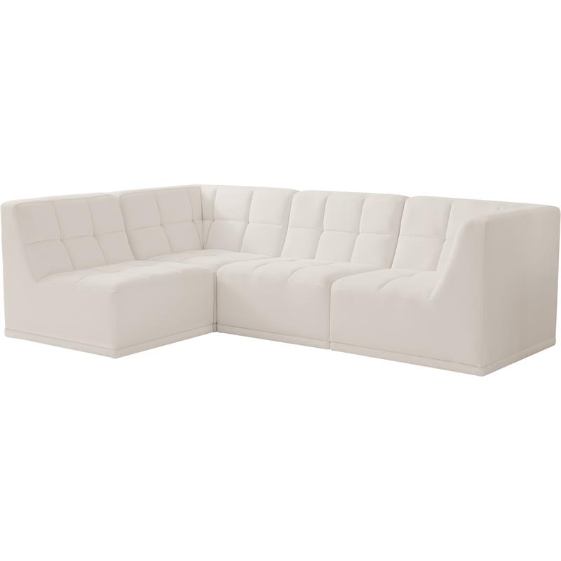 Meridian Furniture Relax Cream Velvet Modular Sectional