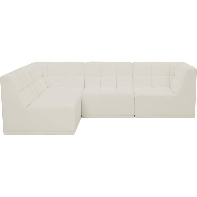 Meridian Furniture Relax Cream Velvet Modular Sectional