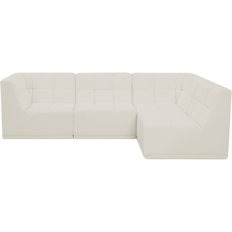 Meridian Furniture Relax Cream Velvet Modular Sectional