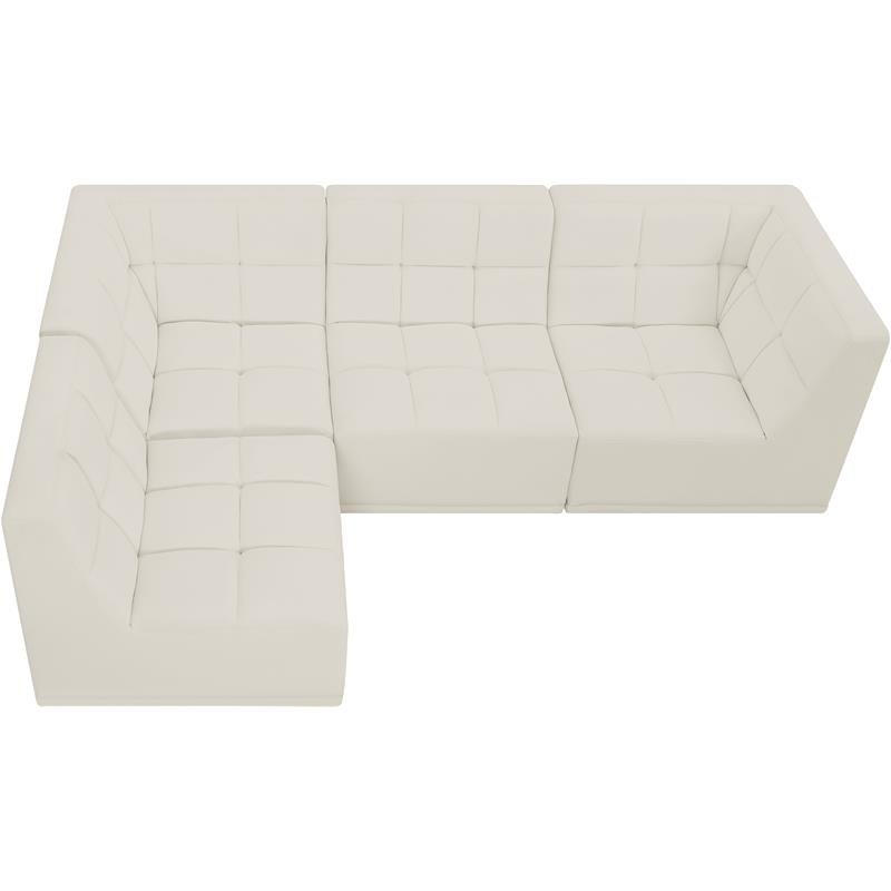 Meridian Furniture Relax Cream Velvet Modular Sectional