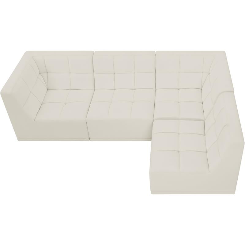 Meridian Furniture Relax Cream Velvet Modular Sectional