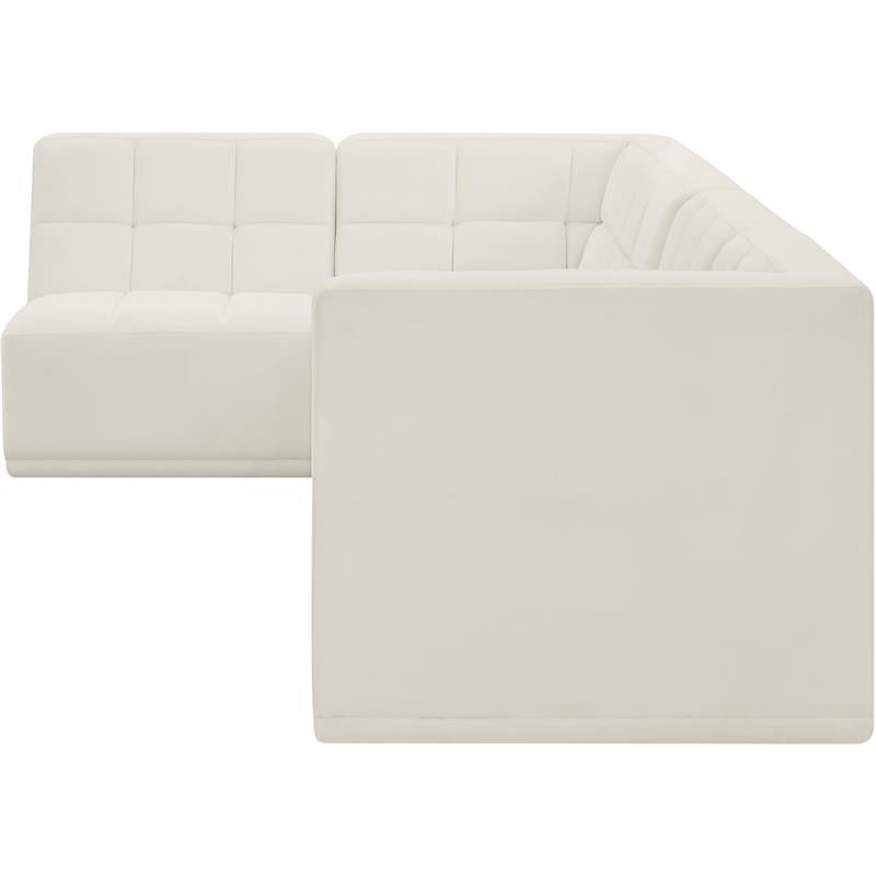 Meridian Furniture Relax Cream Velvet Modular Sectional