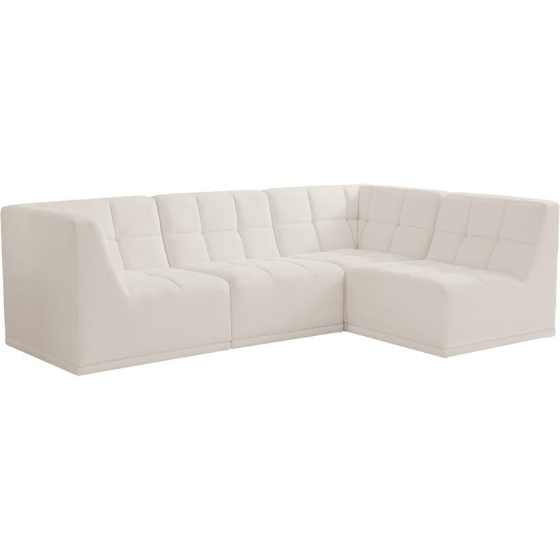 Meridian Furniture Relax Cream Velvet Modular Sectional