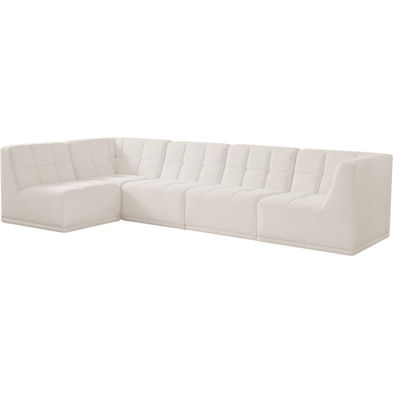 Meridian Furniture Relax Cream Velvet Modular Sectional