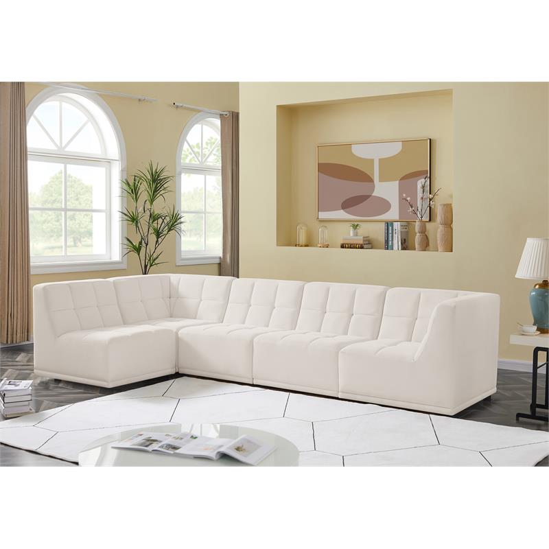 Meridian Furniture Relax Cream Velvet Modular Sectional