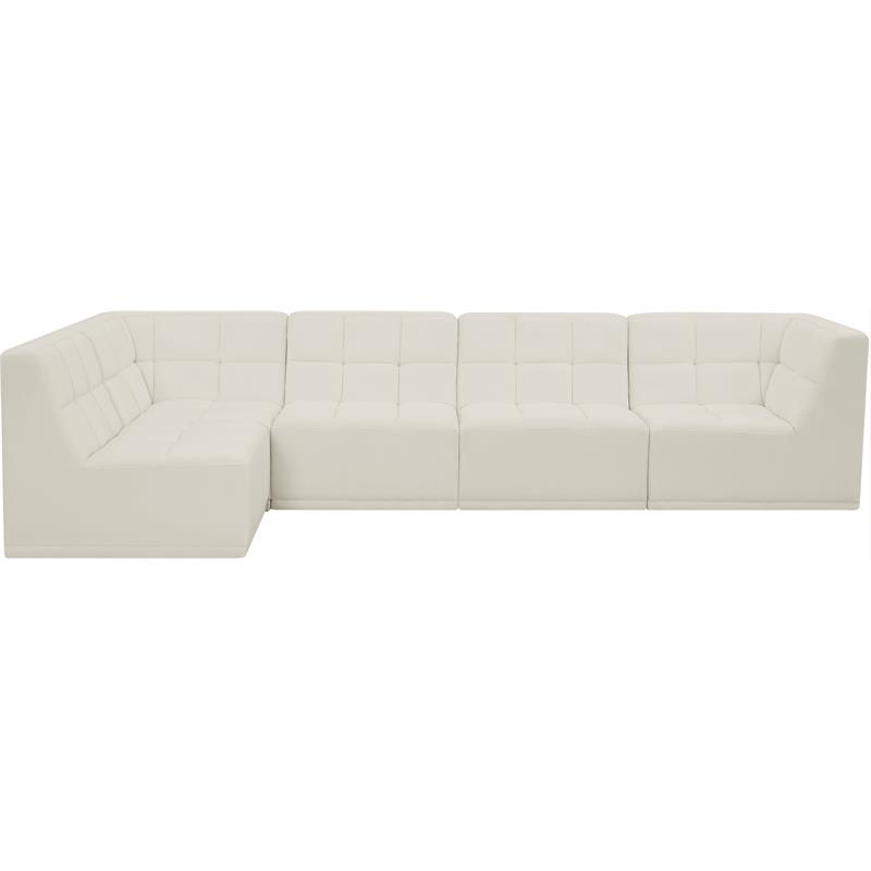 Meridian Furniture Relax Cream Velvet Modular Sectional