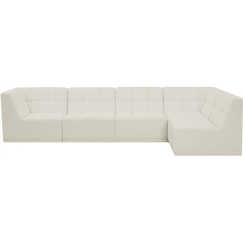 Meridian Furniture Relax Cream Velvet Modular Sectional