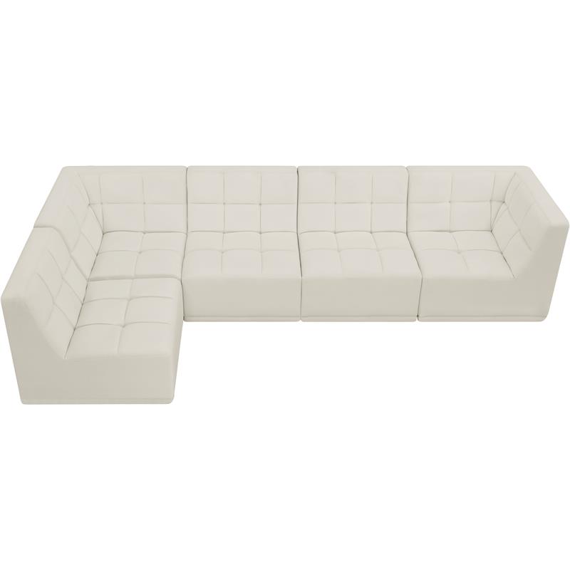Meridian Furniture Relax Cream Velvet Modular Sectional