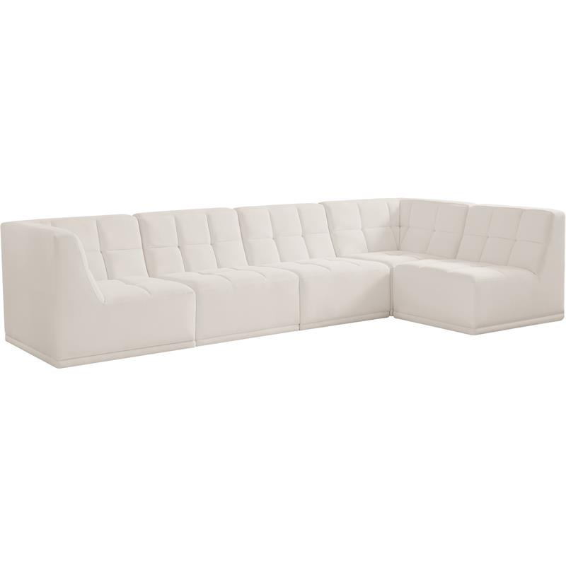 Meridian Furniture Relax Cream Velvet Modular Sectional