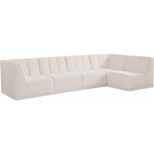 meridian furniture relax cream velvet modular sectional