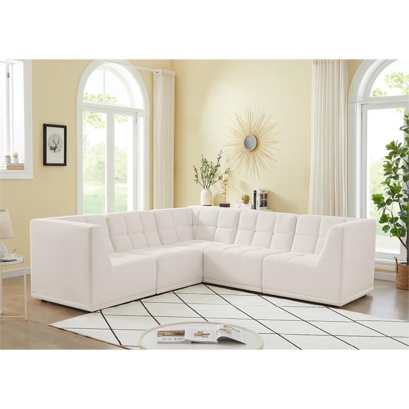 Meridian Furniture Relax Cream Velvet Modular Sectional