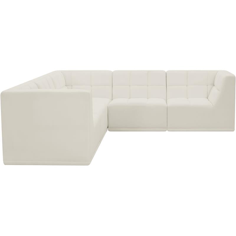 Meridian Furniture Relax Cream Velvet Modular Sectional