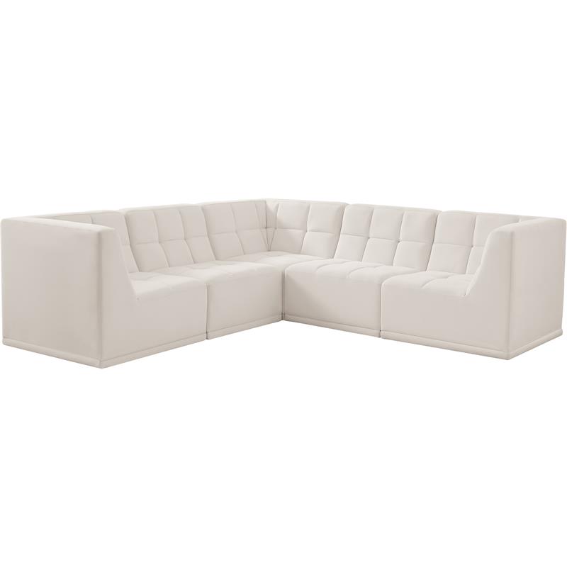 Meridian Furniture Relax Cream Velvet Modular Sectional
