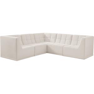 meridian furniture relax cream velvet modular sectional