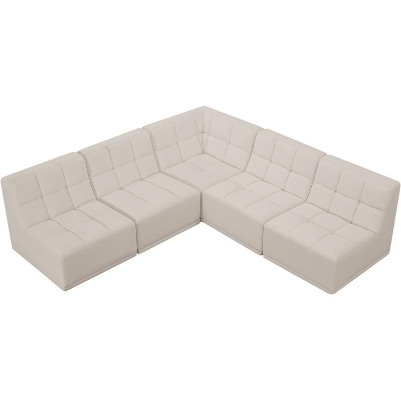 Meridian Furniture Relax Cream Velvet Modular Sectional