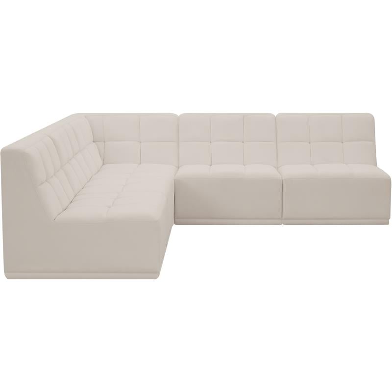 Meridian Furniture Relax Cream Velvet Modular Sectional