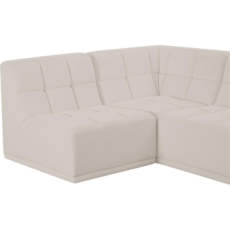 Meridian Furniture Relax Cream Velvet Modular Sectional