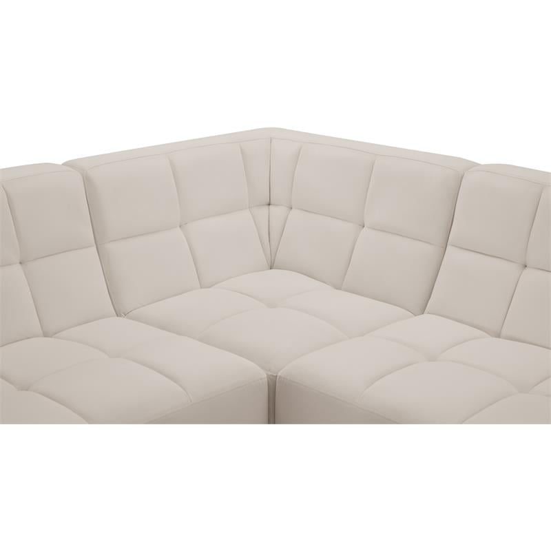 Meridian Furniture Relax Cream Velvet Modular Sectional