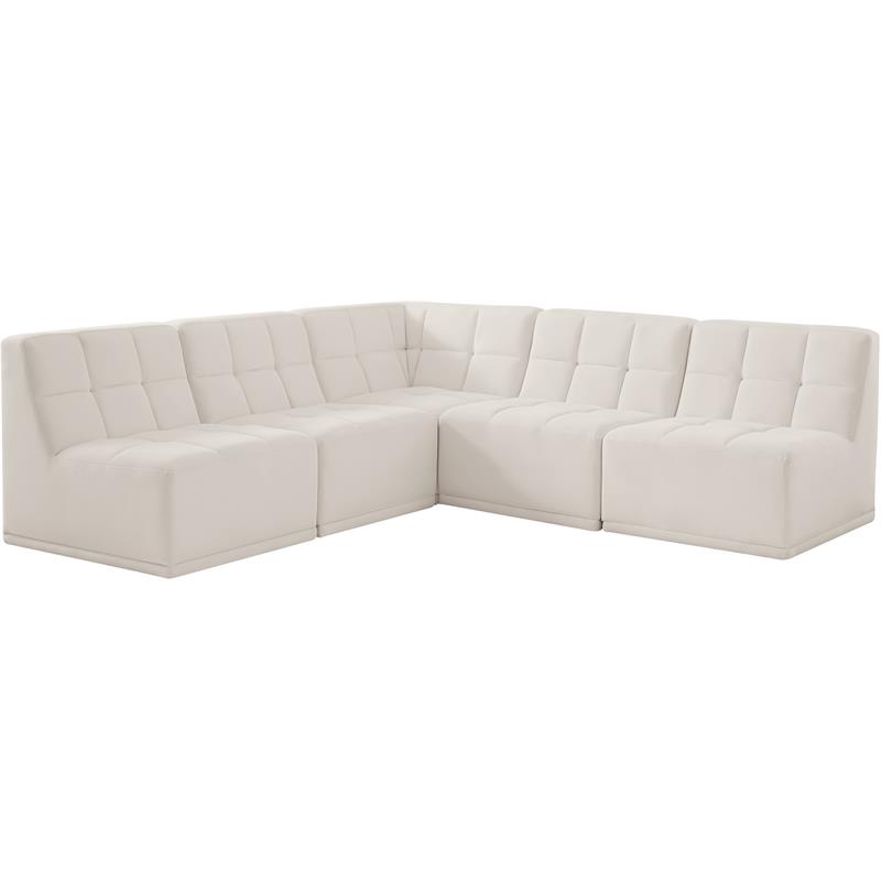 Meridian Furniture Relax Cream Velvet Modular Sectional