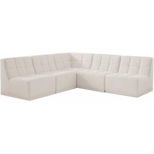 meridian furniture relax cream velvet modular sectional