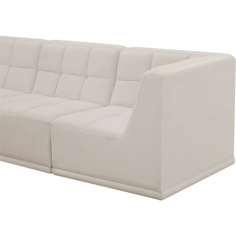 Meridian Furniture Relax Cream Velvet Modular Sectional