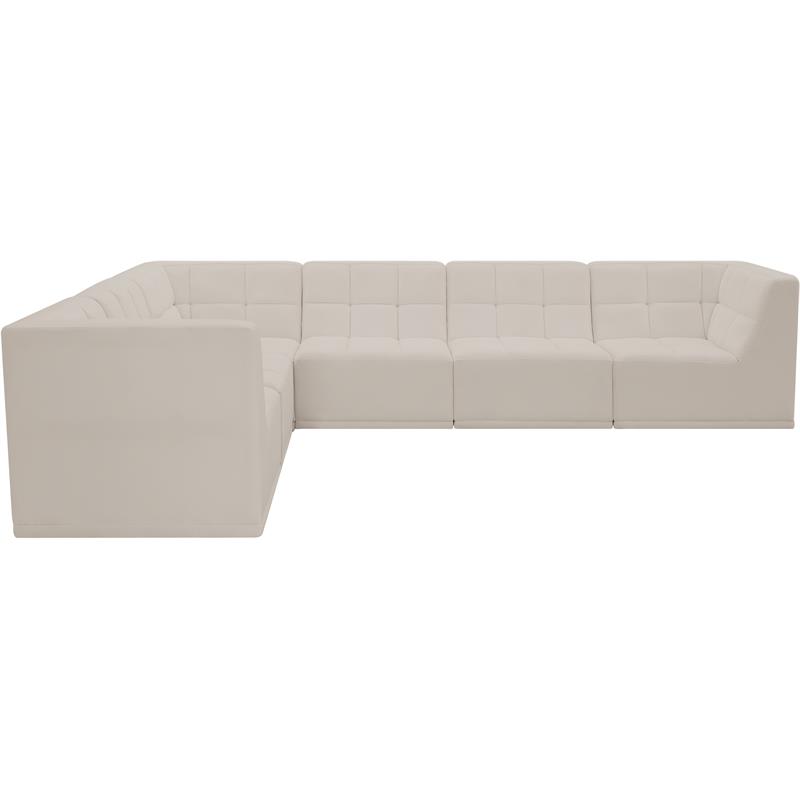 Meridian Furniture Relax Cream Velvet Modular Sectional