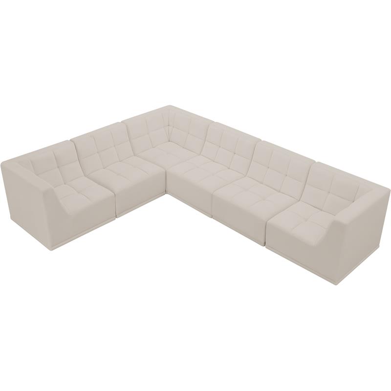 Meridian Furniture Relax Cream Velvet Modular Sectional