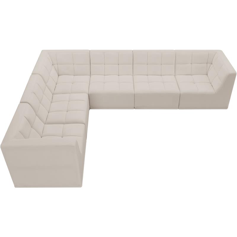 Meridian Furniture Relax Cream Velvet Modular Sectional