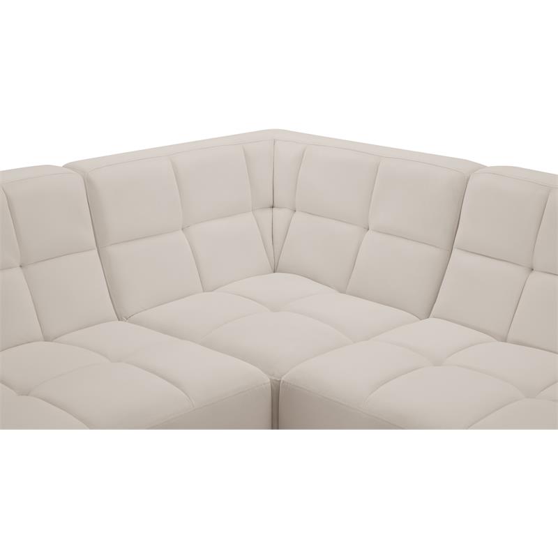 Meridian Furniture Relax Cream Velvet Modular Sectional