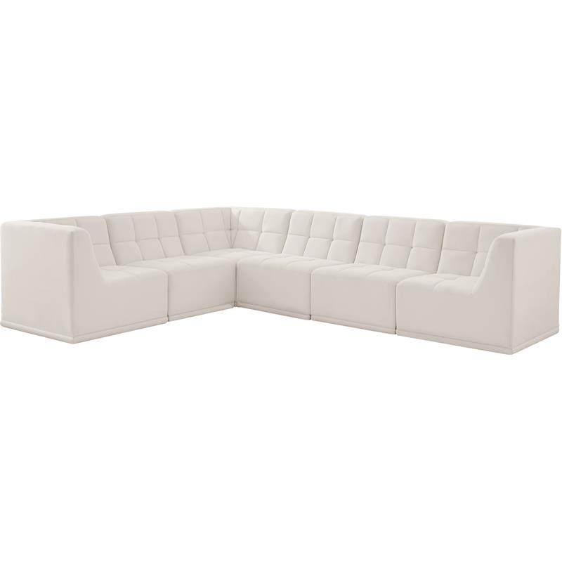 Meridian Furniture Relax Cream Velvet Modular Sectional