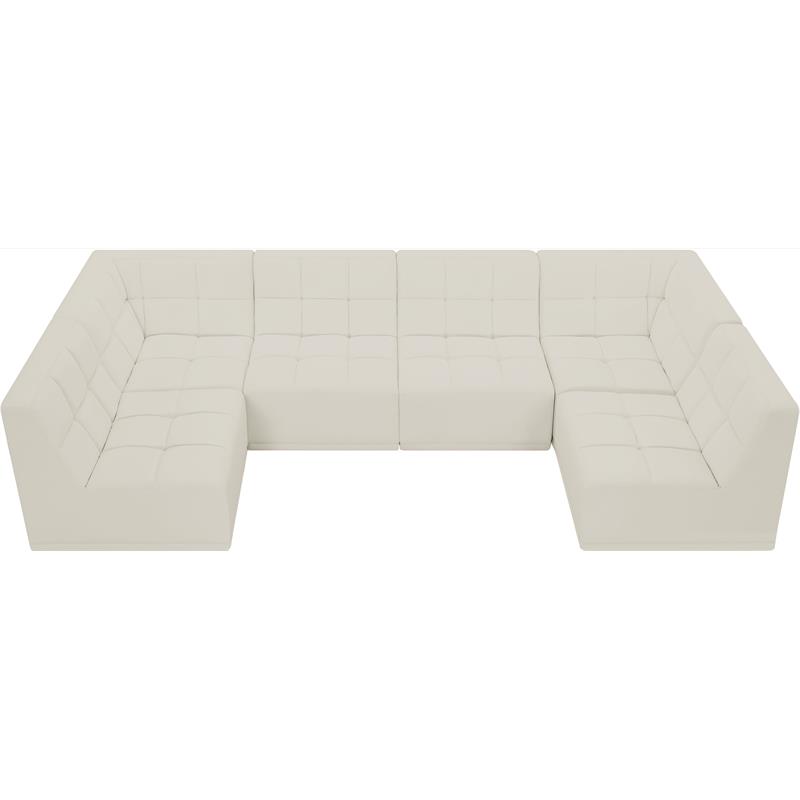 Meridian Furniture Relax Cream Velvet Modular Sectional
