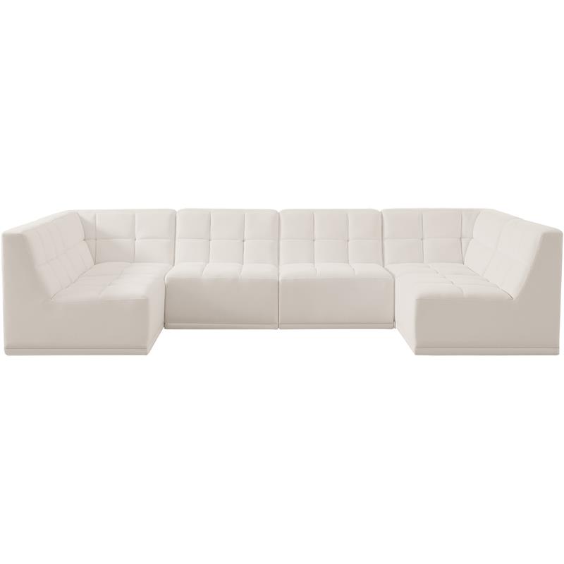 Meridian Furniture Relax Cream Velvet Modular Sectional