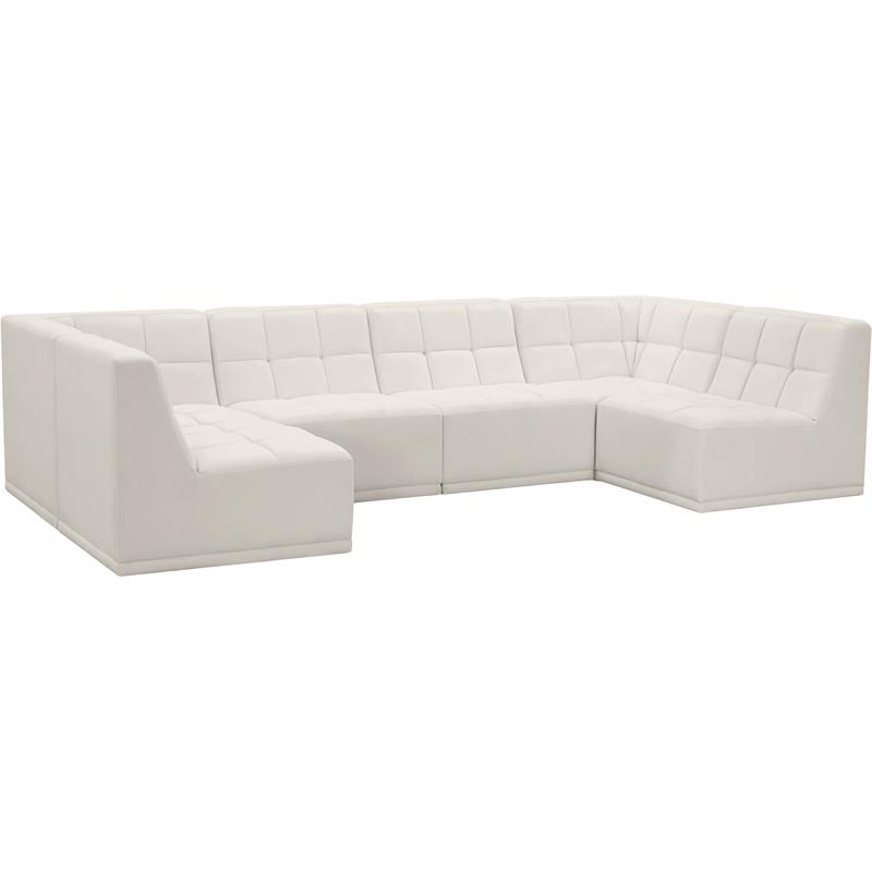 Meridian Furniture Relax Cream Velvet Modular Sectional