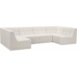 meridian furniture relax cream velvet modular sectional