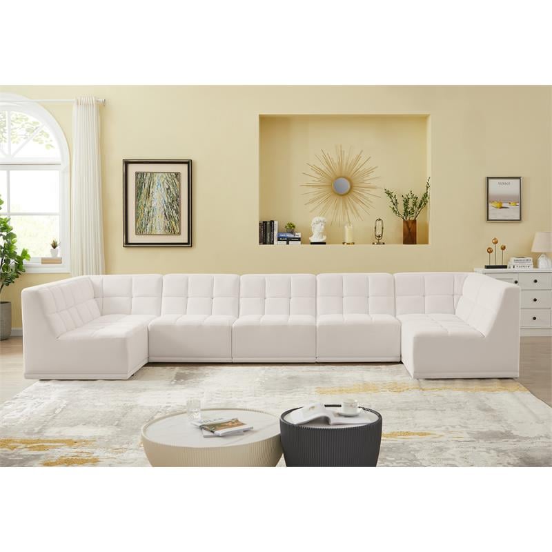 Meridian Furniture Relax Cream Velvet Modular Sectional