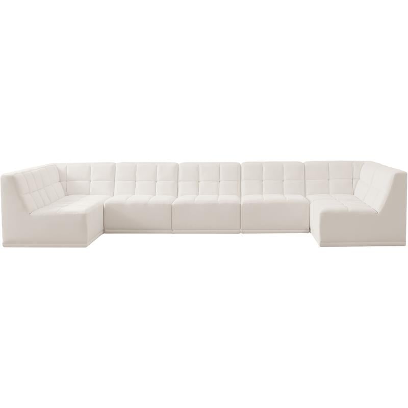 Meridian Furniture Relax Cream Velvet Modular Sectional